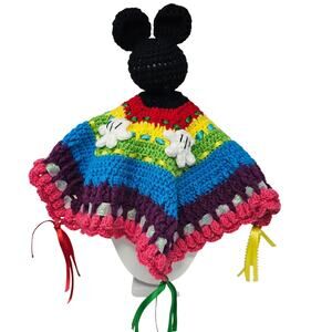 Crochet Lovey Mouse Ears Hand Made Plush Soother Comfort Security Blanket OOAK